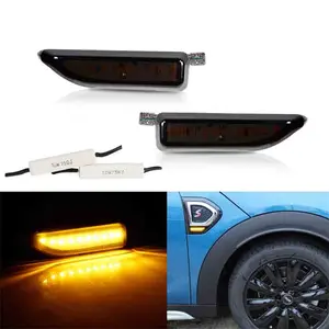 2PCS Amber LED Front Bumper Side Marker Light Kit For Mini Cooper Countryman 2017- 2018 2019 2020 2021 2022 2023 2024 Replace OEM 63-13-7-406-369 63-13-7-406-370