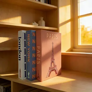 3pcs Paper Decorative Realistic Books, Stackable Desktop Fake Books, Fashion Atmosphere Decoration, Home Aesthetic Ornament, Holiday Prop