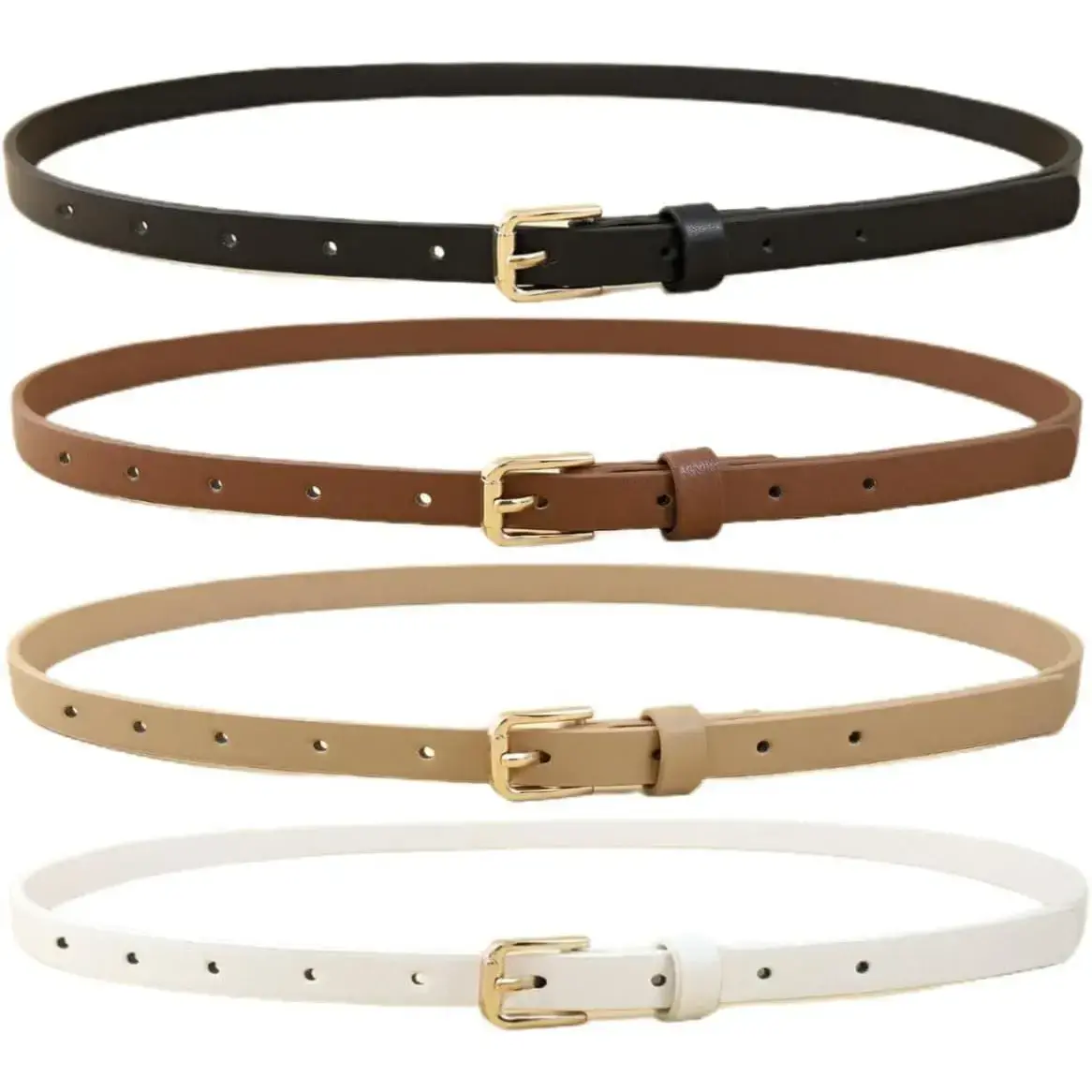 4 Pack Women Skinny Belts for Jeans Dress Thin Waist Belt for Ladies with Gold Buckle 0.55" Width - TikTok Shop 4 Pack Women Skinny Belts for Jeans Dress Thin Waist Belt for Ladies with Gold Buckle 0.55" Width - TikTok Shop