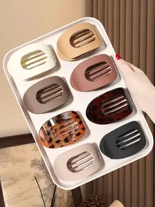 8pcs oval ingot shaped duckbill clip hair clip, simple retro ladies hair strong fixed non-slip hair, fashionable simple versatile large ingot hair clip, everyday travel accessories versatile, ladies strong fixed non-slip hair accessories