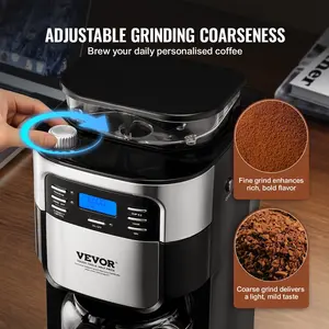 VEVOR 8-Cup Coffee Maker Drip Coffee Machine with 24-Hour Timer for Auto Brew