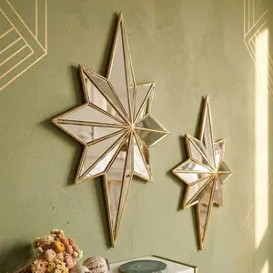Creative resin material octagonal star-shaped mirror decorative craft wall hanging