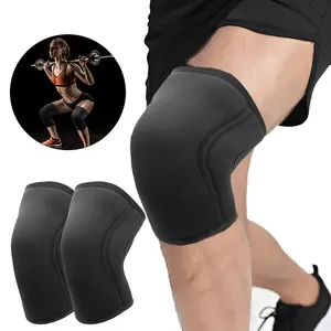 2pcs High-Performance Thickened Knee Compression Sleeves for Weightlifting, Squats Support - Neoprene Material, Black, Hand Washable, Strength, Men And Women