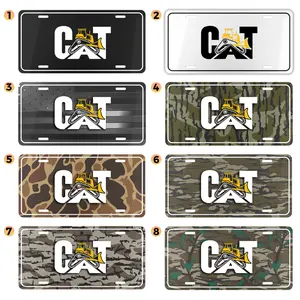 CAT Excavator License Plate, 12x6 Aluminum Vanity Tag for US Vehicles, construction equipment plate, heavy machinery gift, camo vanity tag