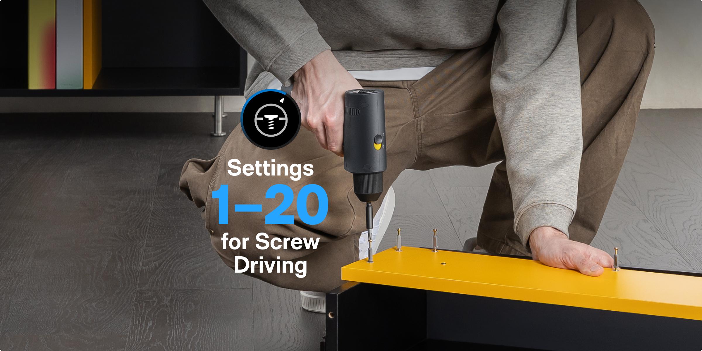 HOTO 16V Brushless Power Drill, 50 N·m High Torque with Smart Display, Auto Mode and LED Light, 10 Bits, 5 Drill Bits, 3/8” Keyless Chuck, Two Working Modes, Perfect for Home Repairs and Projects