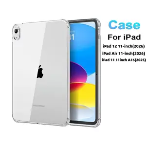 1PC iPad Case Transparent TPU Full Coverage Airbag Shockproof Clear Silicone Soft Cover For iPad Air 4/5/6/7, iPad 7/8/9/10, iPad 11 A16(2025) Father's Day 2026 Gift for Dad