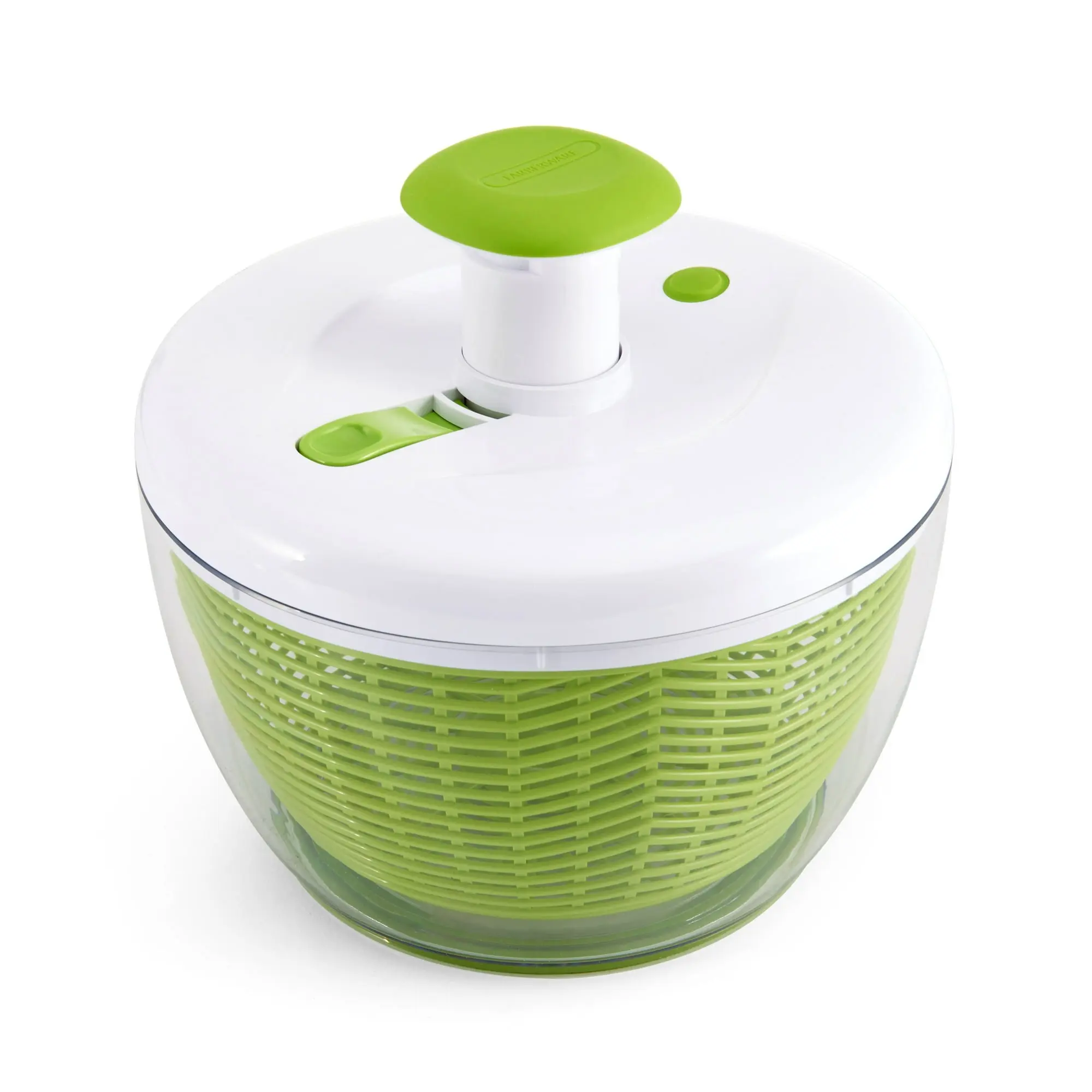Farberware Professional Easy to Use Pump Plastic Salad Spinner 6.6 qt Green with White Lid