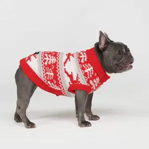Spark Paws Christmas Knit Dog Sweater - Cozy Holiday Style Premium Polycore Yarn -  Warm Non Irritating Stretchable Fit for All Dogs - Easy Potty Design Festive Functional