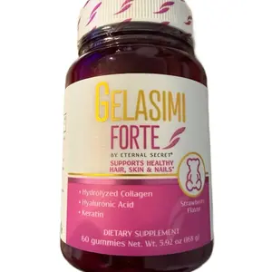 2 pack Gelasimi Forte gummies (60 gummies) Hydrolyzed collagen Biotin and Keratin Healthcare Supplement for Hair and Nails