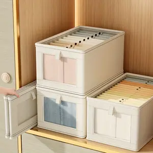 Window-opening visible clothes storage box with lid, household clothes storage box, thickened and enlarged clothes organizing box, storage box
