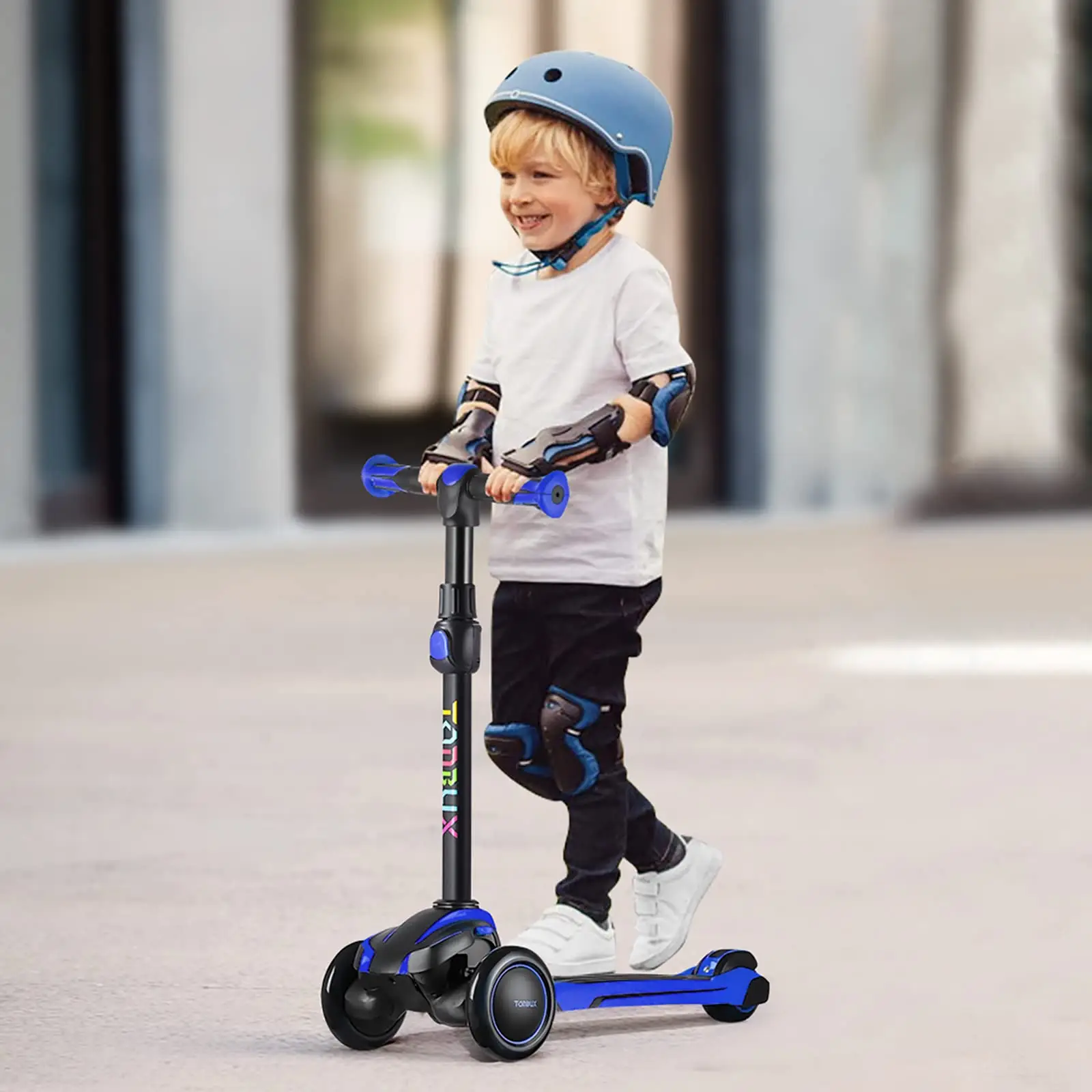 Kids Scooter for Ages 3-12 Adjustable Height 3-Wheel Light-Up, Shock Absorption, Lean-to-Steer, Balance Training Scooter for Toddlers