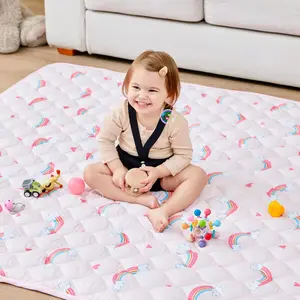 Play Mat 50" X 50", Extra Thicker & Large  Mat for Floor, Soft Non-Slip Cushioned Play Mats for , , Foldable and Washable  Play Mat