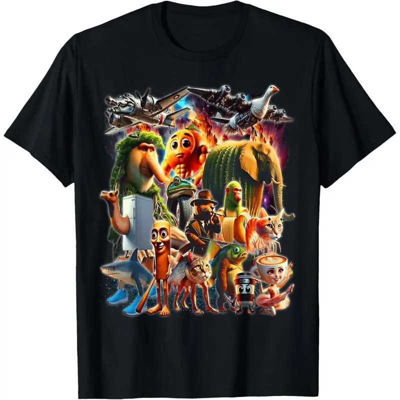 🎁   [Graphic Tee] Italian-Brainrot Ai Generated Animals Gen Z Men Women T-Shirt Unisex S-5XL Hot Trending Shirt, Vintage Birthday Gift