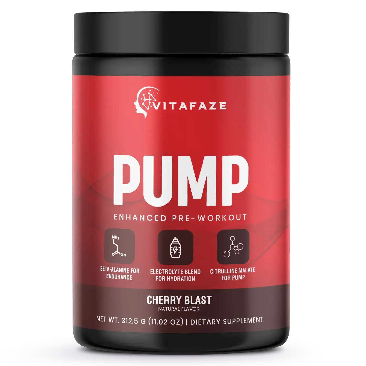 Pump Non - Stim Pre - Workout Cherry Blast 312g w/ Natural Flavor Fitness Supplement