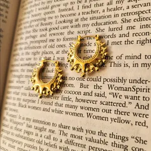 Nzinga Brass Hoops, Bohemian African Statement Earrings