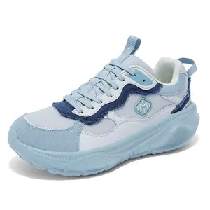 Men & Women’s  Frayed Raw Edge Chunky Wavy Sole Sneakers Suede-Mesh Paneled Colorblock Breathable Upper Cushioned Comfort Retro Y2K Streetwear Casual Trainers for Daily Fashion Outfits - Running, Runner  summer shoes trending shoes