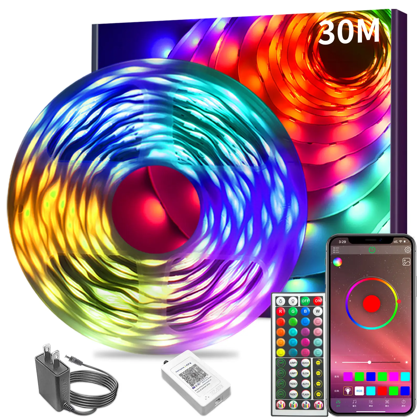 200FT 100FT 50FT LED Strip Lights with APP and Remote Bluetooth Connection Music Sync RGB Timer lights for Bedroom and Living Room Home Decorations fo