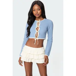 Jaylin Tie Front Knit Cardigan Jaylin Tie Front Knit Cardigan