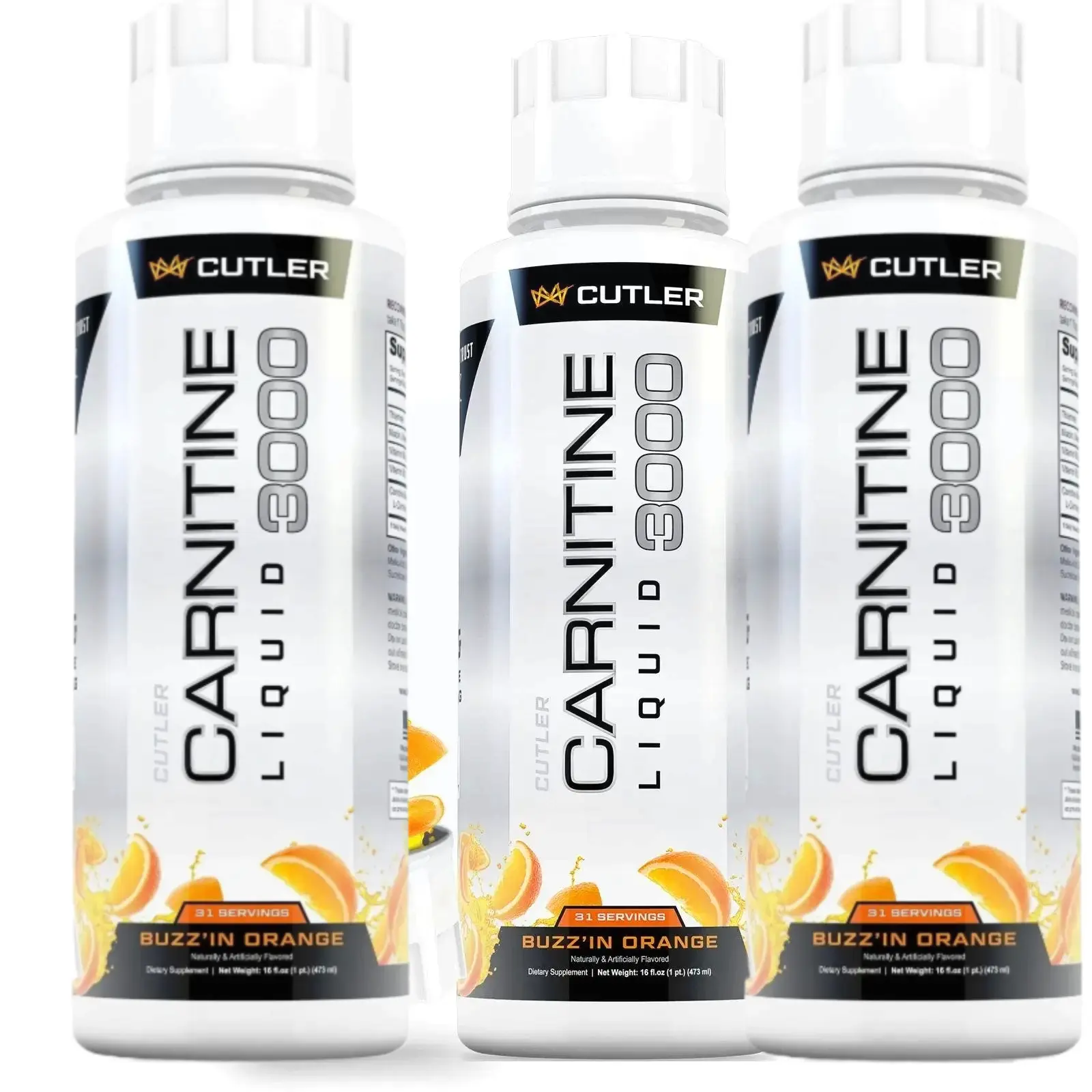 Cutler Nutrition Carnitine Liquid 3000 Sweet Orange Flavor | Active Energy Beverage | Ready-to-Drink Workout Fitness Drink | US Edition