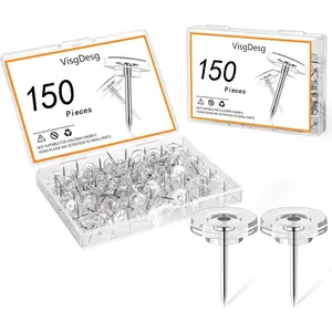150Pcs Clear Reusable Flat Head Thumb Tacks for Bulletin Board Maps Posters Wall Hanging Craft Projects