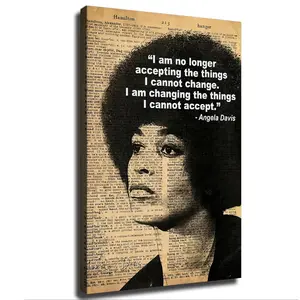 YuplaN Angela Davis Quote - I Am No Longer Canvas Poster Holiday Gift HD Picture Modern Aesthetics Mural Wall Art Decoration (Unframed,08*12inch) Artwork Frameless