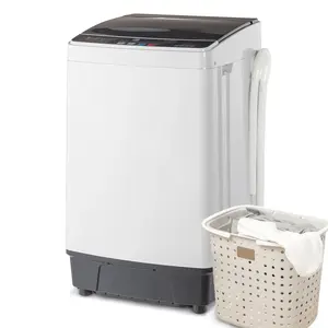 Full Automatic Washing Machine - 17.6Lbs Top Load Portable Mini Washer with Drain Pump, 10 Wash Programs, 8 Water Levels, 2-in-1 Washer Dryer for Apartments, RV Camping, Portable Washing Machine