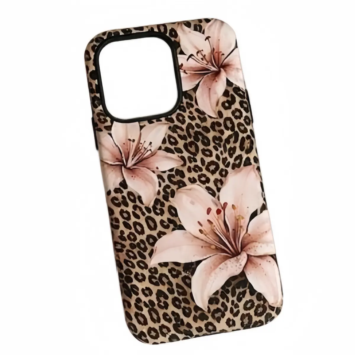 Phone case for iPhone 17-11 Pro Max Plus Air - combination of wild leopard print and romantic floral design, suitable for fashionable women.case  resistance and is high-end mobile accessory Smartphone Protection chicago hottie Phone Case