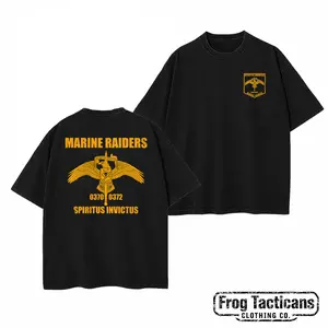 US Marine Corps MARSOC Raiders T-Shirt Spiritus Invictus Retro Tactical Wings Graphic Tee Apparel Gift