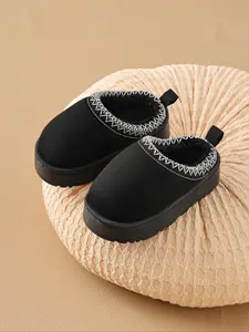 Autumn Winter Slippers, Simple Boys Indoor Home Anti-Slip Warm Fleece, Fashion Girls Thick Fur Slippers, Fuzzy Warm Slippers, Soft Slippers, Fashionable Slippers