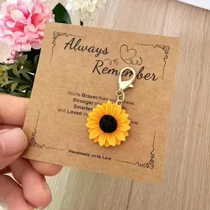 Vivid Sunflower Resin Keychain, Cute Flower Charm, Trendy Fashion Accessory for Men & Women, Perfect Fall & Birthday Gift
