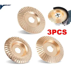 3PCS Rasp Disc for Angle Grinder Wood, 100 mm Wood Carving Disc Grinding Disc Root Miller, Flex Wood Disc
