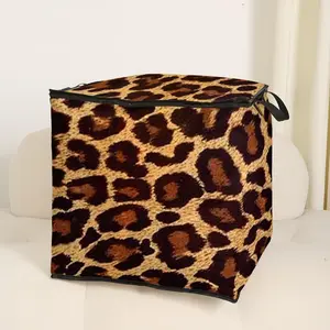 Leopard Print Blanket, Cute and Practical Kids Bedding Organizer, Durable Material, Easy Carry Handle, Home Use, Storage Bag, Space Saver Bags