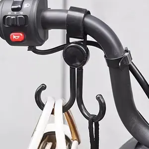 2pcs Universal No-Drill Hook Set for Electric Scooters Bikes Wheelchairs, Durable Plastic Hooks for Helmets Bags Accessories Hanging