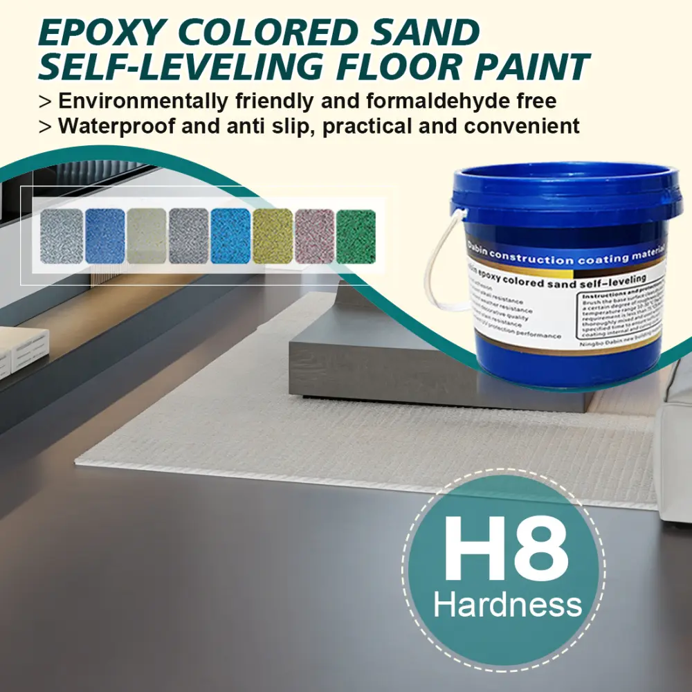High Adhesion Epoxy Sand Floor Paint - Bathroom Paint for Home Use, Automatic Leveling, Smooth Scraping
