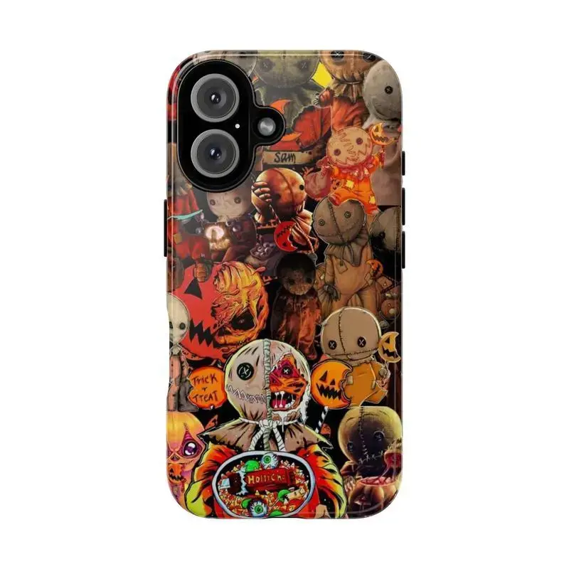 Trick Or Treat Sam - Halloween Phonecase | Creepy Doll Pumpkin Y1623 | Phone Case Compatible with iPhone 17 16 15 14 13 12 11 pro pro max & Samsung S26 S25 S24 S23 S22 Durable Protection Dual Layer Design Glossy