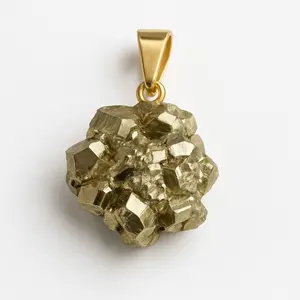 Pyrite Crystal Pendant with 18K Gold-Filled Bail