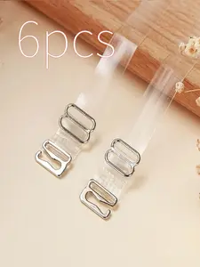 6/10/20pcs-Underwear Transparent shoulder strap TPU elastic adjusting bra accessories with crystal invisible Clear Strap