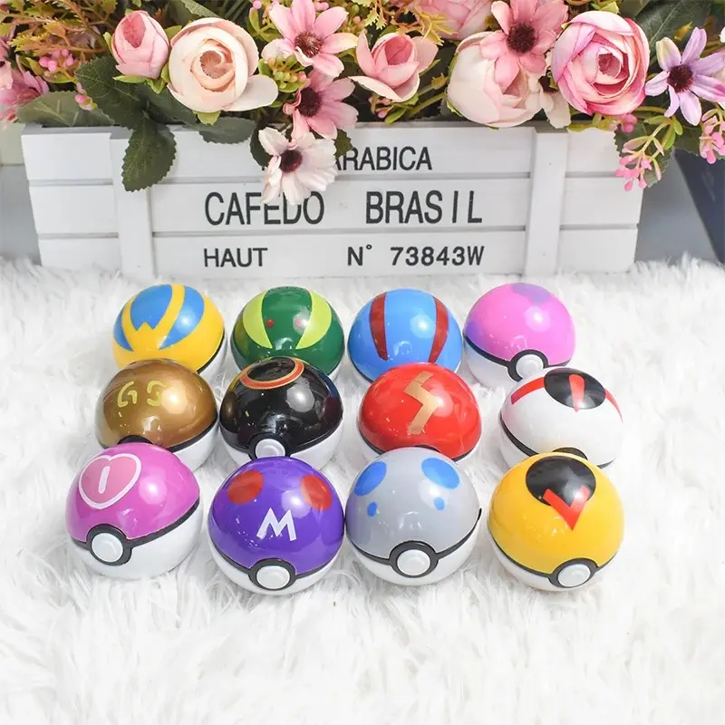12 Pcs/Set Pokemon Pikachu Pokeball Action Figure Game Poke Ball Model Anime Figure Dolls Birthday Gift Toys