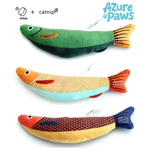 2026 NEW Crinkle Catnip Bell-Fish! Realistic self-play teaser that flips, kicks & survives sharp teeth—mint-stuffed, claw-ready, doubles as Xmas/Halloween gift for pups & kitties | from AZurePaws