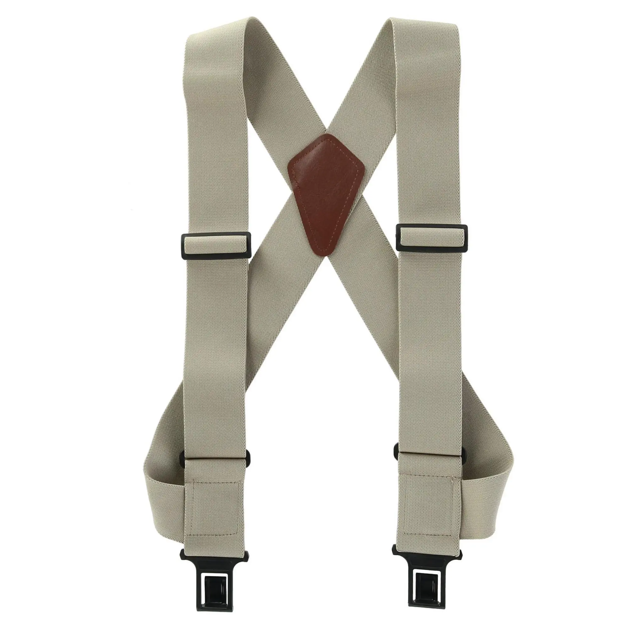 Perry Suspenders Men's Big & Tall 2-Inch Elastic Trucker Suspenders, Adjustable X-Back with Leather Patch and Side Clips, Elastic Material, Elastic Band