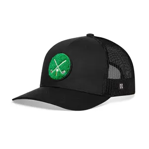 Golf Trucker Hat Chenille  |  Black Club X Snapback