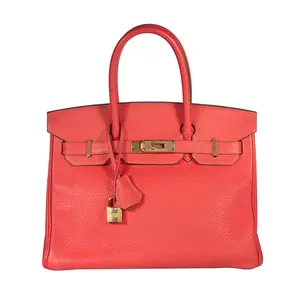 Pre-owned HERMÈS Clemence Tote Bags Birkin 30 Rose Jaipur