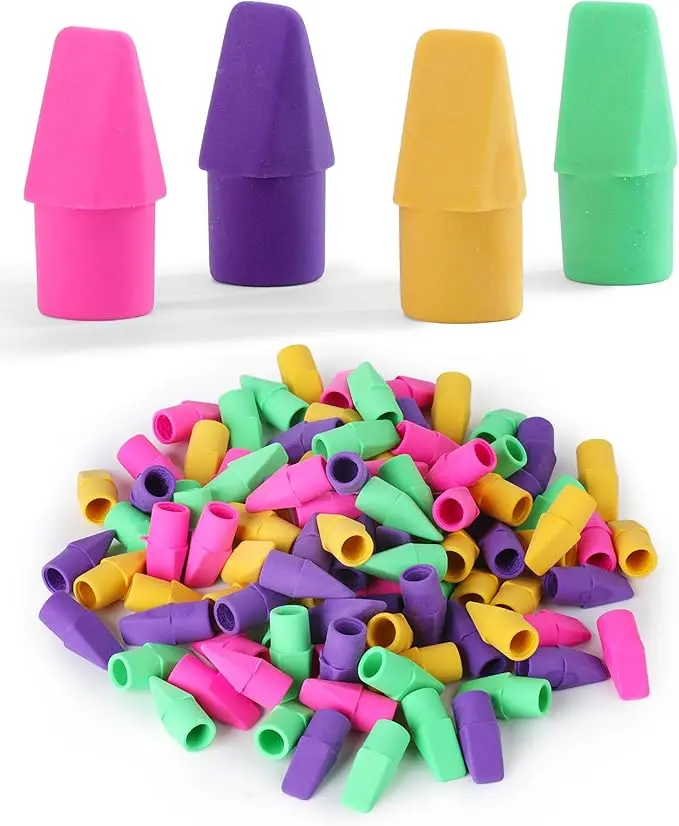 Pencil Top Erasers 120 Pack – Durable Cap Erasers for Pencils, Classroom & Office Supplies, Eraser Caps/Toppers for Students, Teachers, Homework & Back-to-School Essentials
