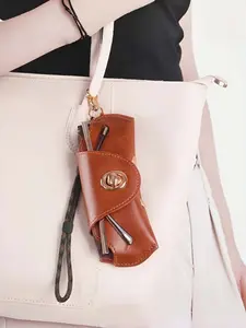 Vintage Style PU Leather Eyeglasses Case, Portable Waist Hanging Sunglasses Storage Bag, Unisex Fashion Accessory for All Seasons, Sunglasses Holder Clip