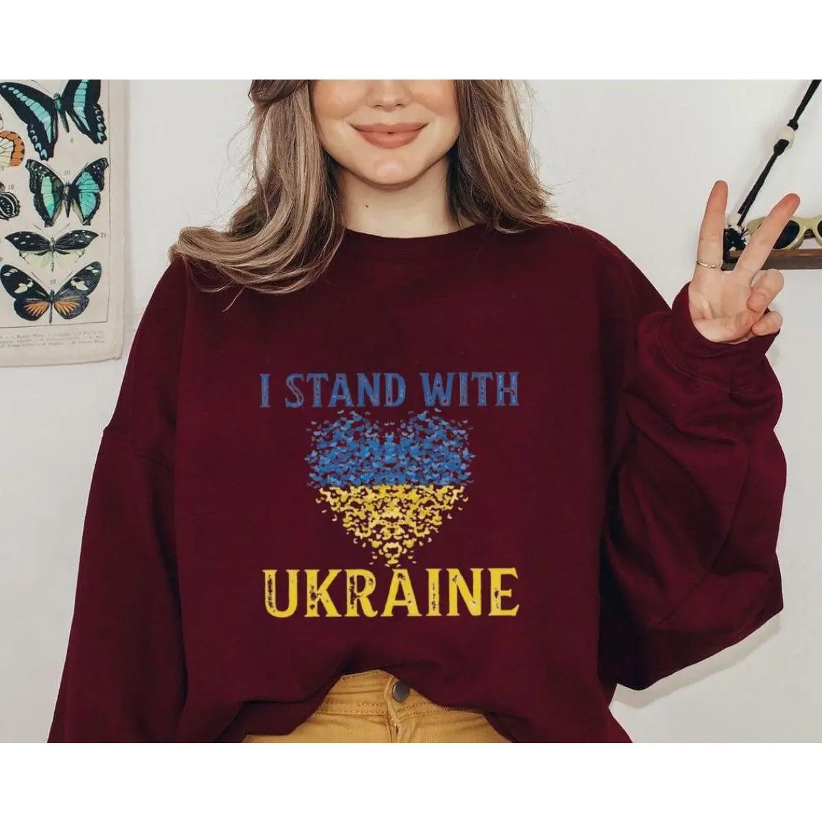 Ukraine Flag Sweatshirt, Ukraine Heart Shirt, I Stand With Ukraine, Peace Shirt, Activist Protest Tee, Pro Ukraine tee, Freedom
