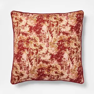 24"x24" Abstract Tree Printed Throw Pillow with Gusset Burgundy - Threshold designed with Studio McGee