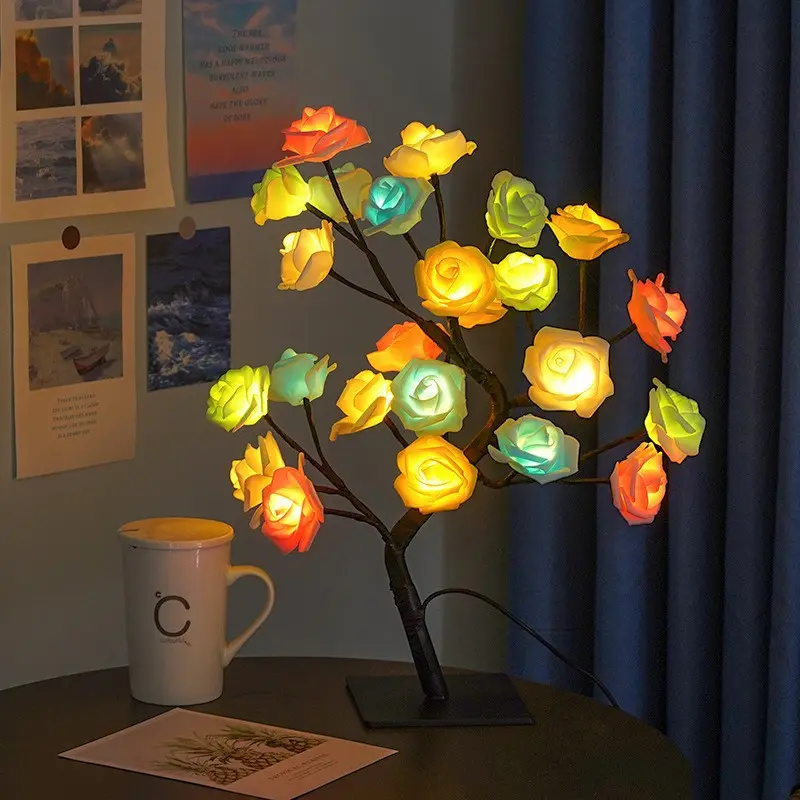USB-Powered LED Rose Tree Light – Available in Multiple Colors – A Heartwarming Mother’s Day Gift – Perfect for Home Use – A Decorative Night Light for Bedside Tables and Desks – Ideal for Gift-Giving, Holidays, and Home Decor