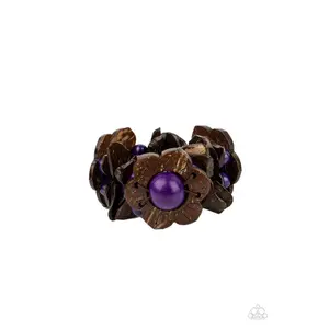 Mediterranean Mangrove - Purple & Brown Wood Bracelet