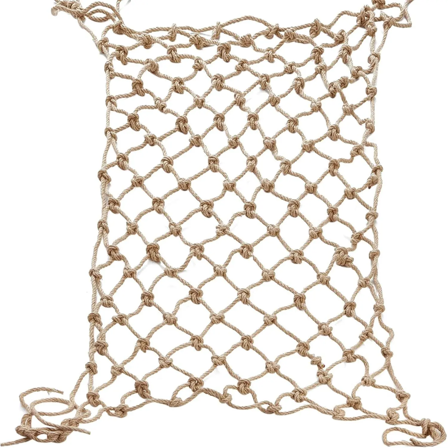 Jute Hemp Rope Net (3ftx6ft), Natural Climbing Safety Rope Netting Balcony Stairs Fence Playground Protection Net Indoor & Decor Rope Net