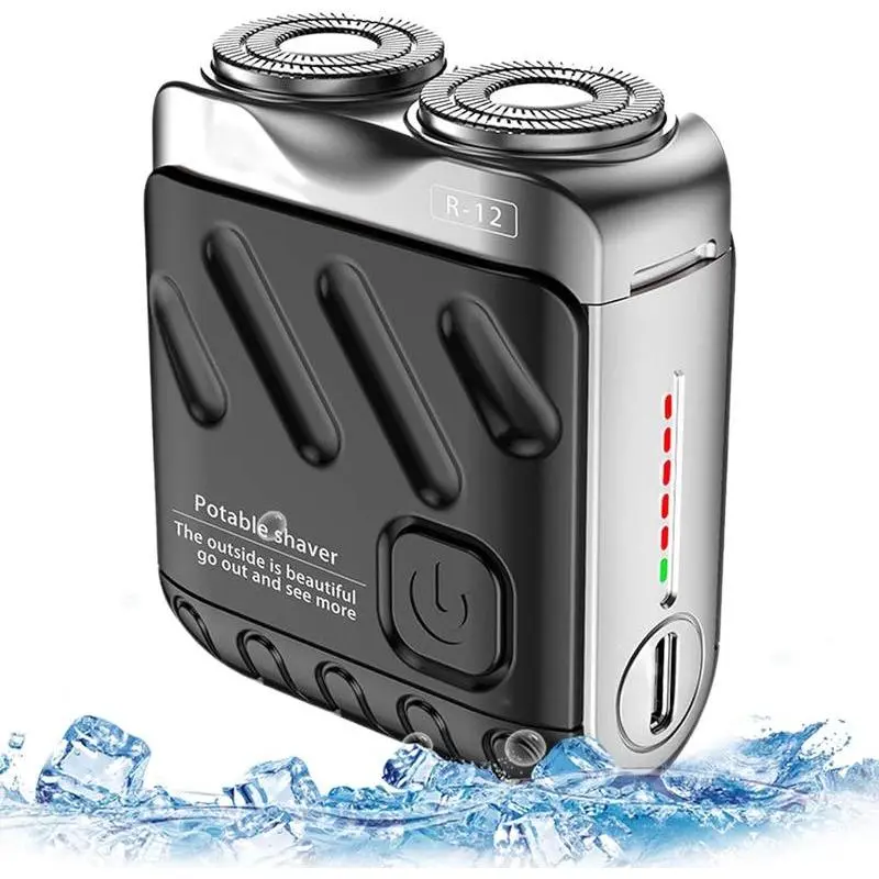 Mini Electric Shaver – Cordless Magnetic Dual Blades, Curved Blade Mesh, Waterproof Skin-Friendly Washable Rechargeable High-Speed Motor with Long-Lasting Battery, Compact Portable Facial Matte Smooth for Outdoor Use, Fathersdaygift Daily Lightweight, Bea